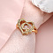 Heart with Flower Hollow Out Brass Finger Rings, Golden, Letter G, Inner Diameter: 17mm