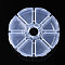 Flat Round Polypropylene(PP) Bead Storage Containers, with Hinged Lid and 8 Grids, for Jewelry Small Accessories, Clear, 10.2x2.6cm, Compartment: 29x28mm