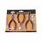 45# Carbon Steel Jewelry Plier Sets, including Wire Cutter Plier, Round Nose Plier and Side Cutting Plier, Black, 18.5x16.5x1.5cm, 3pcs/set
