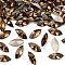 Preciosa® MAXIMA Crystal Fancy Stones, Czech Crystal, 435 14 615 Navette(Horse Eye), Dura Foiling, 10220 Smoked Topaz, 15x7mm