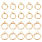 40Pcs 2 Size Rack Plating Brass Hoop Earring Findings, with Horizontal Loop, Lead Free & Cadmium Free, Ring, Real 24K Gold Plated, 14~16x11.5~13.5x1.5~2mm, Hole: 0.5~1mm, Pin: 0.5~1mm, 20Pcs/size