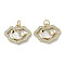 Brass Micro Pave Cubic Zirconia Pendants, Cadmium Free & Lead Free, with Shell, Real 18K Gold Plated, Shell Shape, 14.5x18.5x3mm, Hole: 3mm