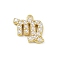 Brass Charms, with ABS Plastic Imitation Pearl, Long-Lasting Plated, Cadmium Free & Lead Free, Rack Plating, Virgo, Real 18K Gold Plated, 13.5x13.5x3.5mm, Hole: 1.2mm