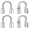 80Pcs Brass Wire Guardian, Nickel Free, Real Platinum Plated, 4.5x4x1mm, Hole: 0.5mm