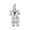 Brass Micro Pave Cubic Zirconia Pendants, Girl, Platinum, 18x9x2mm, Hole: 3mm