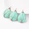 Synthetic Turquoise Pendants, teardrop, with Rose Gold Tone Brass Findings, 48~55x30~32x10~12mm, Hole: 4~7x8~12mm
