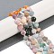 Natural Mixed Gemstone Beads Strands, Faceted Pentagonal Cut, Flat Round, with Seed Beads, 10~10.5x5~6mm, Hole: 1mm, about 32~33pcs/strand, 15.75''(40cm)