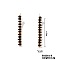 Dainty Japanese Teardrop Style Stud Earrings with Tassels and Rhinestones, Golden, Black Diamond, 47x5mm