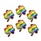 St. Patrick's Day Themes Printed Wood Pendants, Colorful, 40x39.5x3mm, Hole: 1.8mm