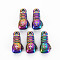 Alloy Pendants, Cadmium Free & Nickel Free & Lead Free, Gloves, Rainbow Color, 22x10.5x6.5mm, Hole: 2.5mm