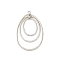 Brass Open Back Bezel Pendants, Nickel Free, for DIY UV Resin, Teardrop, Real Platinum Plated, 46x29x2.5mm, Hole: 2.2mm