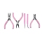 45# Steel Pliers & Tweezers Set, with Plastic Handles, including Side Cutter Pliers, Round Nose Plier, Needle Nose Wire Cutter Plier, Straight & Bent Tip Tweezers, Pearl Pink, 10.8~12.3x0.9~8x0.3~0.95cm, 5pcs/set