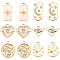 SUNNYCLUE 1 Box 24Pcs 6 Style 18K Gold Plated Charms Evil Eye Charm Micro Pave Stars Rhinestone Moon Heart Love Lucky Charm for Jewelry Making Charms DIY Necklace Earring Bracelet Women Adult Crafts