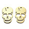 Halloween 304 Stainless Steel Pendants, Laser Cut, Skull Charm, Golden, 30x19.5x1mm, Hole: 2mm