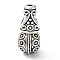 Tibetan Style Alloy 3 Hole Guru Beads, T-Drilled Beads, Teardrop, Antique Silver, 19x8.5x10mm