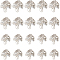 GORGECRAFT 20Pcs Unique Shape Sewing Buttons 28mm & 25mm Platinum Buttons Bulk Flower Shape Buttons Electroplating Metal Button for Uniforms Dresses Suits Blazer Coat Jacket Weater Blouse