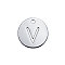 Non-Tarnish 201 Stainless Steel Charms, Flat Round with Letter, Stainless Steel Color, Letter.V, 12x1mm, Hole: 1.5mm