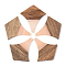 Opaque Resin & Walnut Wood Pendants, Arrows, Light Salmon, 38x35x3mm, Hole: 2mm