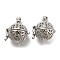 Rack Plating Brass Hollow Round Cage Pendants, For Chime Ball Pendant Necklaces Making, Long-Lasting Plated, Platinum, 22.5x22x18mm, Hole: 8x4mm