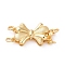 Brass Box Clasps, Textured, Bowknot, Golden, 20x10.5x4.5mm, Hole: 2.6mm