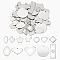 72Pcs 12 Styles 304 & 201 Stainless Steel Stamping Blank Tag Pendants, Mixed Shapes, Stainless Steel Color, 11~25x7~19x0.6~1.5mm, Hole: 1~2mm, 6pcs/style