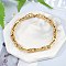 304 Stainless Steel Oval Link  Chain Bracelets for Women Men, Ion Plating(IP), Golden, 8-1/8 inch(20.5cm)