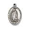 Non-Tarnish 201 Stainless Steel Pendants, Oval with Cssml Ndsmd Cross God Father Religious Christianity, Stainless Steel Color, 21x14x2.5mm, Hole: 1.8mm