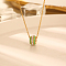 Round with Rhinestone Pendant Necklaces, Stainless Steel Cable Chain Necklaces for Women