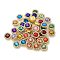 Acrylic Rhinetsone Cabochons, with ABS Plastic, Square, Golden, 13.5x13.5x5.5mm