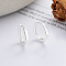 925 Sterling Silver U-Shaped Hoop Earrings, Silver, 13mm