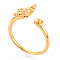 Butterfly Brass Micro Pave Cubic Zirconia Cup Peg Ring Settings, Adjustable Ring Settings for Half Drilled Beads, Cadmium Free & Nickel Free & Lead Free, Real 18K Gold Plated, 10mm, Inner Diameter: 17mm, Pin: 0.7~0.8mm