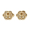 Brass Micro Pave Clear Cubic Zirconia Bead Caps, Cadmium Free & Nickel Free & Lead Free, Flower, Real 18K Gold Plated, 7.5x7.5x2mm, Hole: 1.4mm