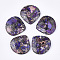 Synthetic Gold Line Regalite/Imperial Jasper/Sea Sediment Jasper Pendants, Dyed, teardrop, Dark Orchid, 40.5x40.5x7mm, Hole: 1.2mm