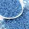Transparent Inside Colours Glass Seed Beads, Round Hole, Round, Dodger Blue, 4x3mm, Hole: 1.4mm, about 142pcs/10g