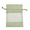 Cotton Packing Pouches, Drawstring Bags, with Organza Ribbons, Dark Sea Green, 18.3x13x0.35cm
