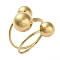 304 Stainless Steel Finger Rings, Real 18K Gold Plated, US Size 7 1/4(17.5mm)