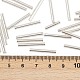Серебряные подкладке прозрачное стекло стеклярусом SEED-R028-2x20-B02-4