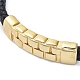 Мужские плетеные черные браслеты из искусственной кожи BJEW-K243-68G-2