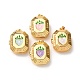 Латунь эмаль Locket подвески KK-K305-03G-2