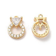 Подвески из латуни с микропаве и кубическим цирконием KK-B074-69G