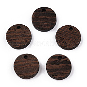 Плоские круглые подвески из натурального дерева венге WOOD-T023-29A-01