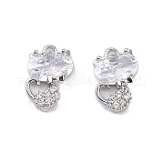 Латунные микропаве прозрачные подвески с фианитом KK-K351-31P