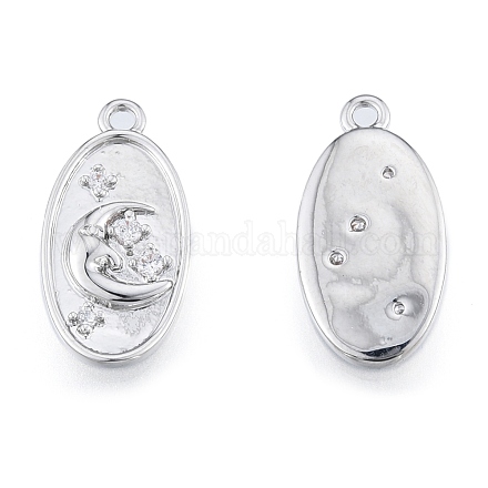 Латунные микропаве прозрачные подвески с фианитом KK-N216-573P-1