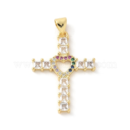 Латунные микро проложить кубического циркония подвески KK-P294-06G-04-1