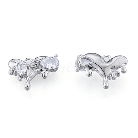 Латунные микропаве прозрачные подвески с фианитом KK-N216-587P-1