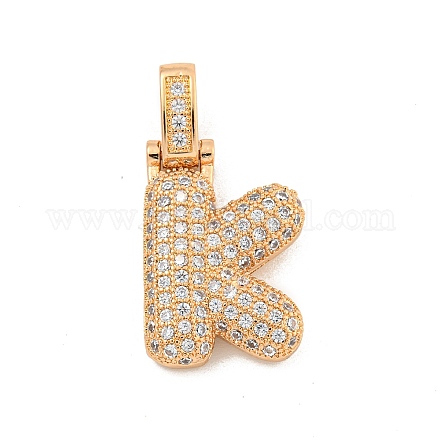 Латунные микропаве прозрачные подвески с фианитом KK-B099-01G-K-1
