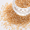 Glass Cylinder Beads, Seed Beads, Transparent Colours Luster, Round Hole, Goldenrod, 1.5~2x1~2mm, Hole: 0.8mm, about 8000pcs/bag, about 1pound/bag