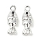 Brass Micro Pave Cubic Zirconia Pendants, Cadmium Free & Nickel Free & Lead Free, Fish Charms, 925 Sterling Silver Plated, 14x5x4mm, Hole: 1.2mm
