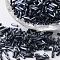 Opaque Colours Pearl Luster Plated Glass Twist Bugle Beads, Round Hole, Prussian Blue, 6~7x1.5~2mm, Hole: 0.5mm, About 12500pcs/bag