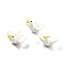 Handmade Lampwork Beads, Goose, White, 25~29x21~27x10~16mm, Hole: 1.5~1.8mm